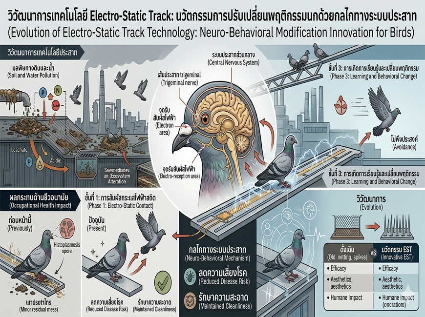 วิวัฒนาการเทคโนโลยี Electro-Static Track: นวัตกรรมการปรับเปลี่ยนพฤติกรรมนกด้วยกลไกทางระบบประสาท (Neuro-Behavioral Modification)
